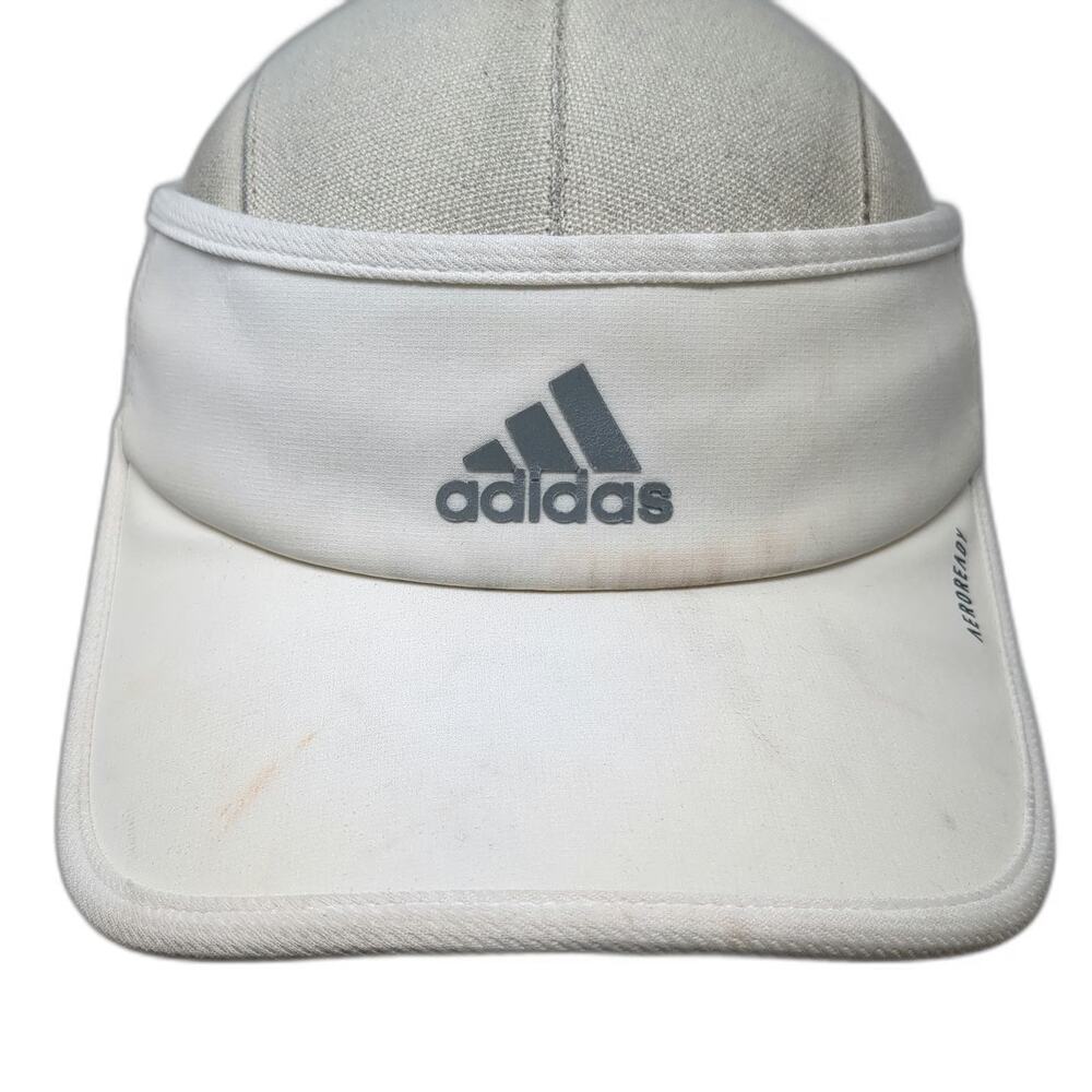 Adidas Visor White One Size Aeroready Adjustable Strapback Hat Athletic Golf